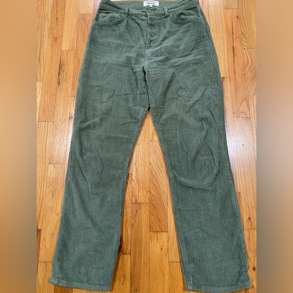 Reformation Cynthia Button Fly High Rise Straight Corduroy Pant - Picture 1 of 5